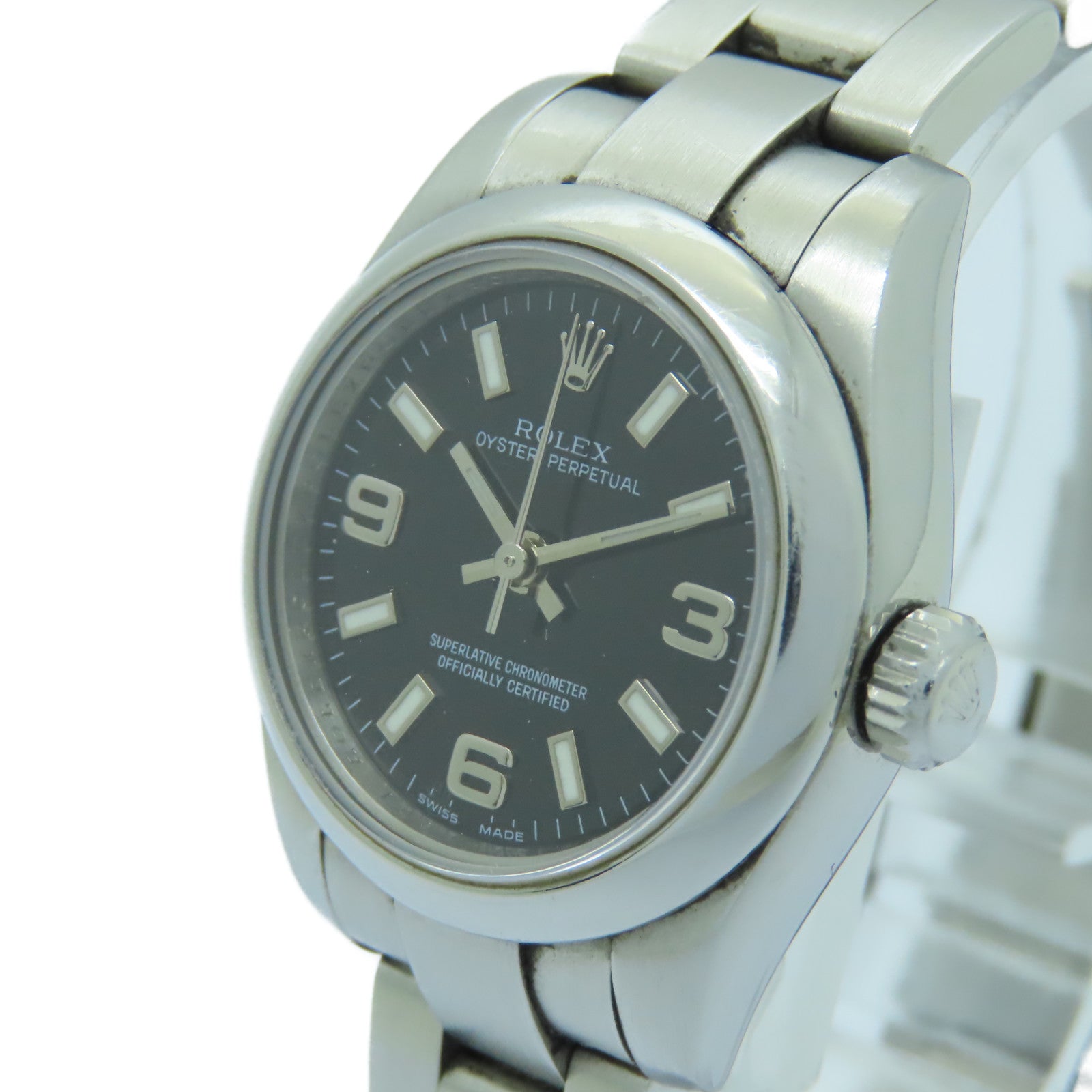 ROLEX Oyster Perpetual不鏽鋼手錶自動機芯黒色