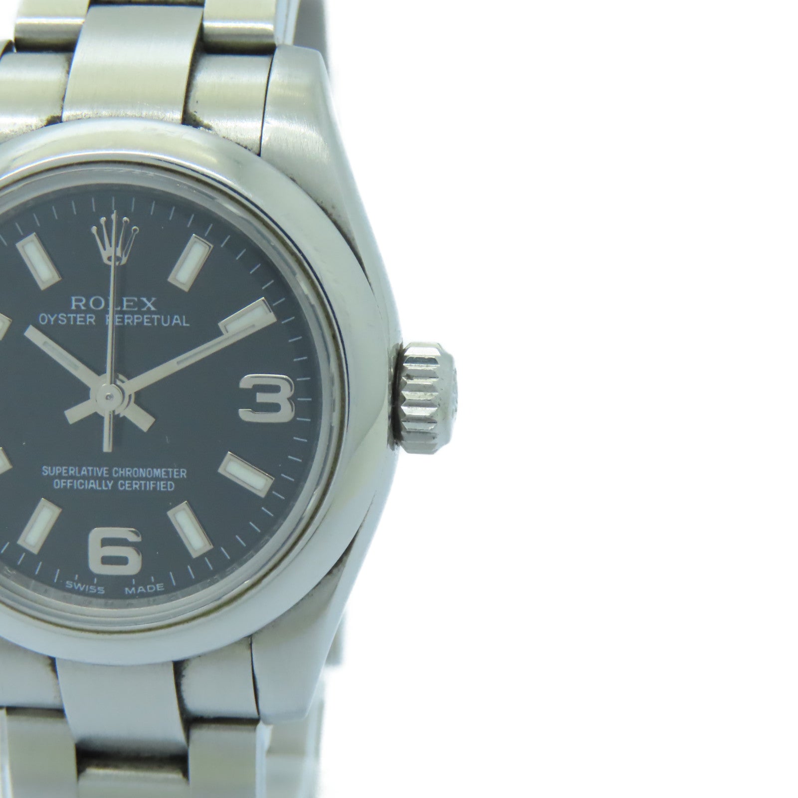 ROLEX Oyster Perpetual不鏽鋼手錶自動機芯黒色