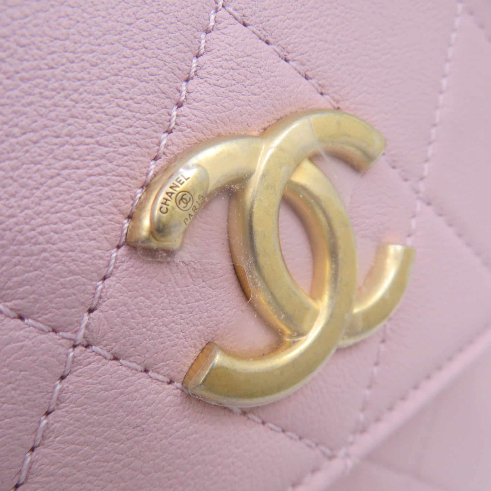 CHANEL 【激減優惠】菱格牛皮皮革Shoulder Bag肩背袋粉紅色