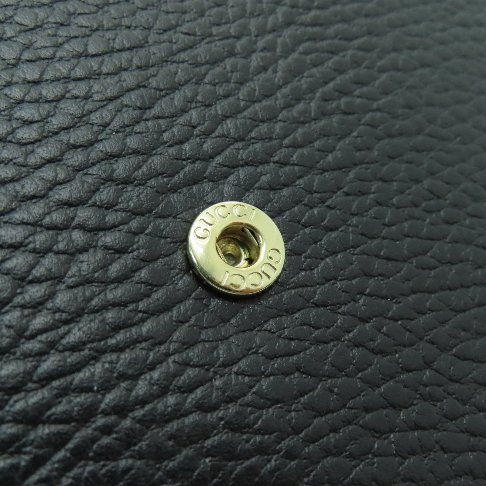 GUCCI 牛皮皮革Icon GG Interlocking銀扣鏈帶肩背袋黑色