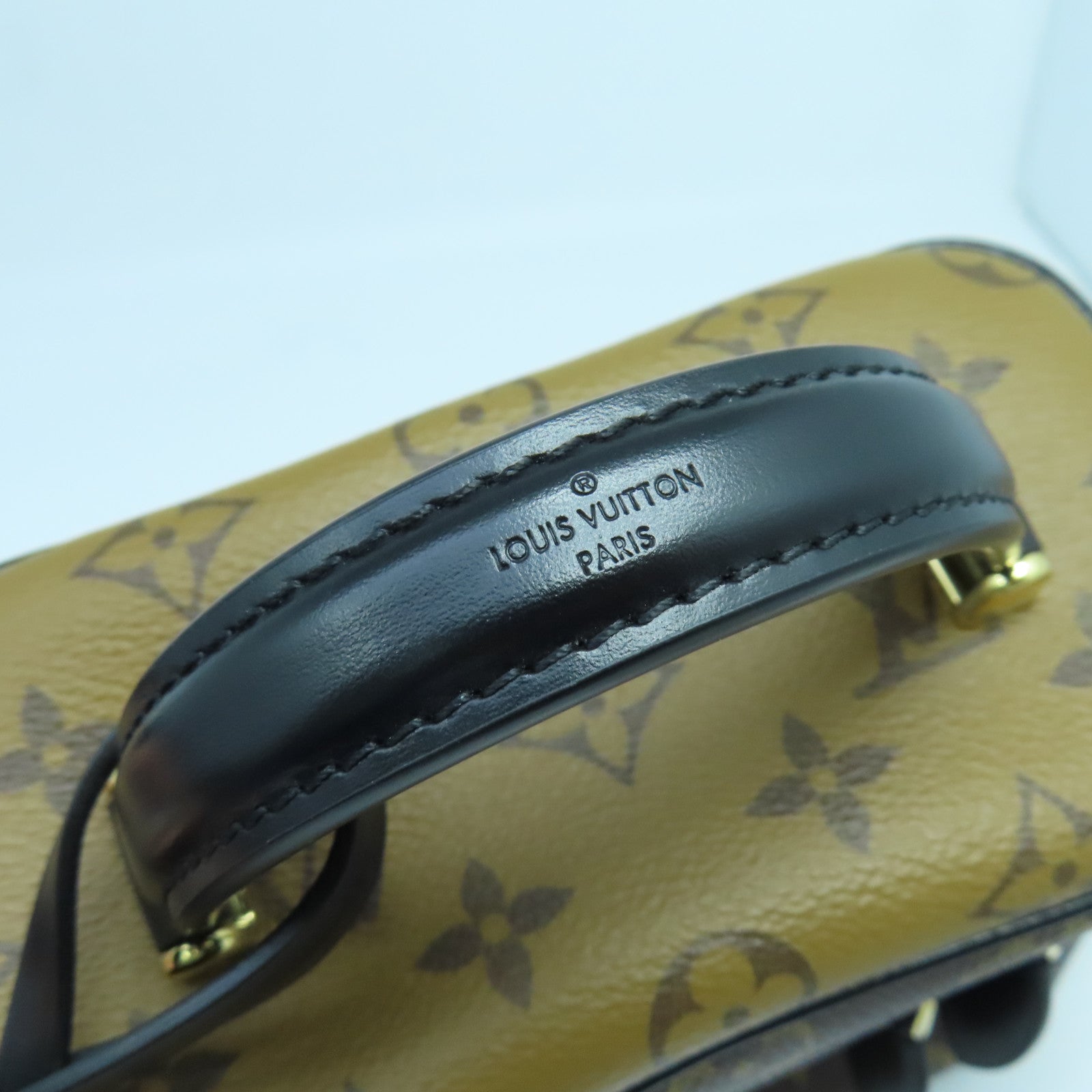 LOUIS VUITTON Monogram Vanity PM金扣手挽肩背兩用袋啡色/黑色