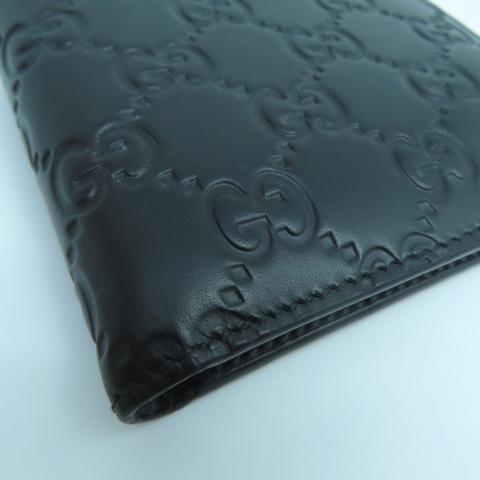 GUCCI 牛皮皮革Gucci Signature錢包黑色