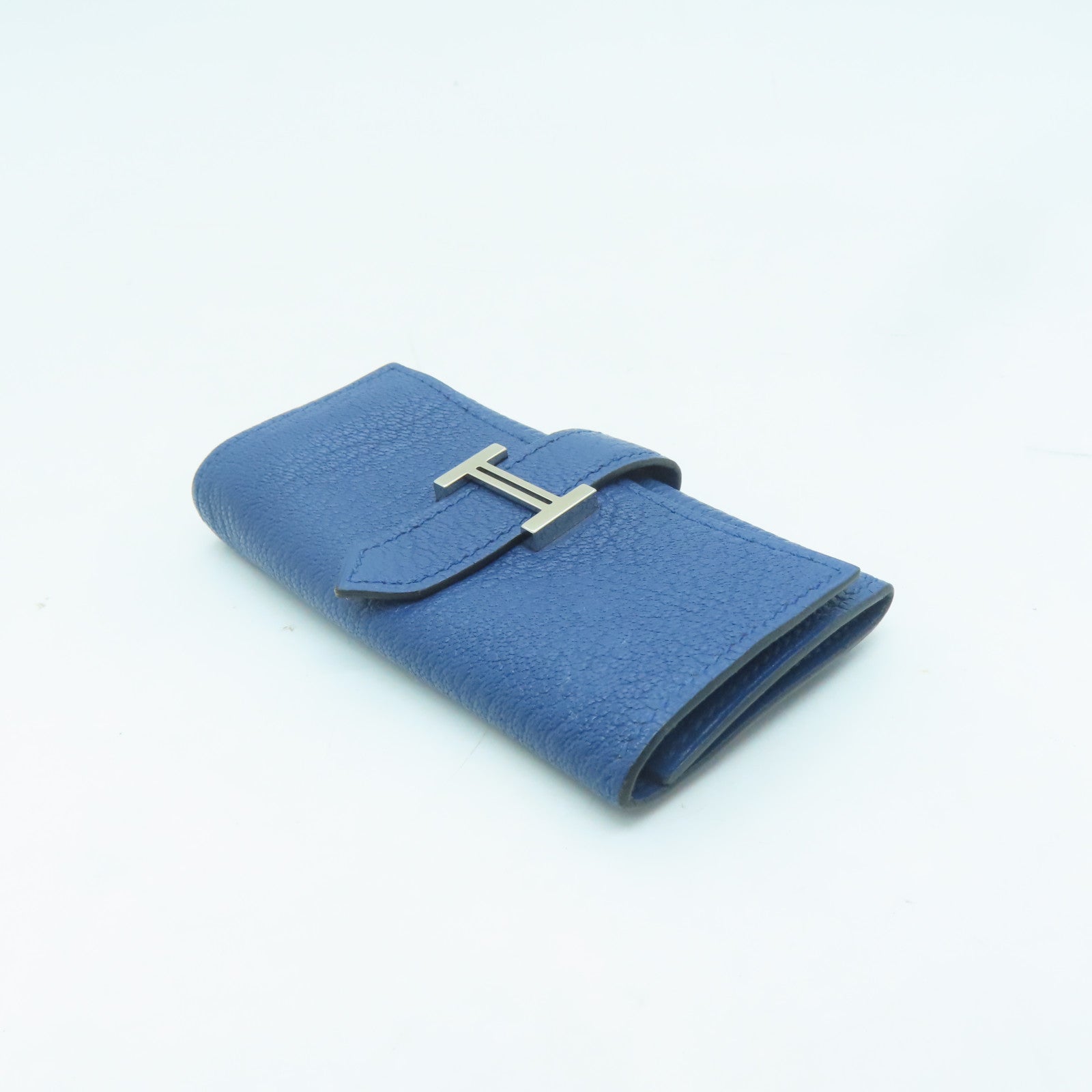 HERMES Epsom皮革key Case 4銀扣鎖匙包藍色