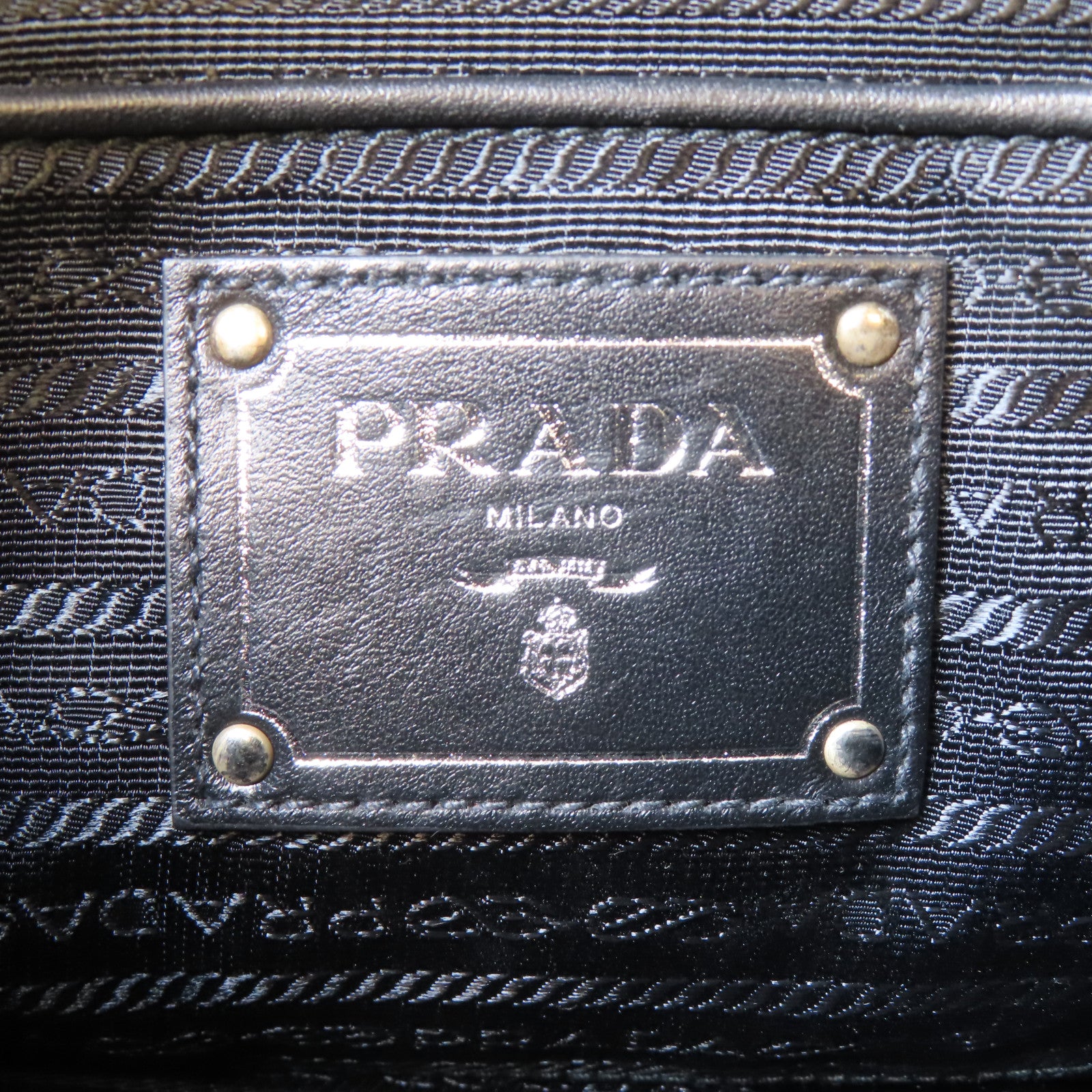 PRADA 尼龍2 Way Shoulder銀扣手挽肩背兩用袋黑色