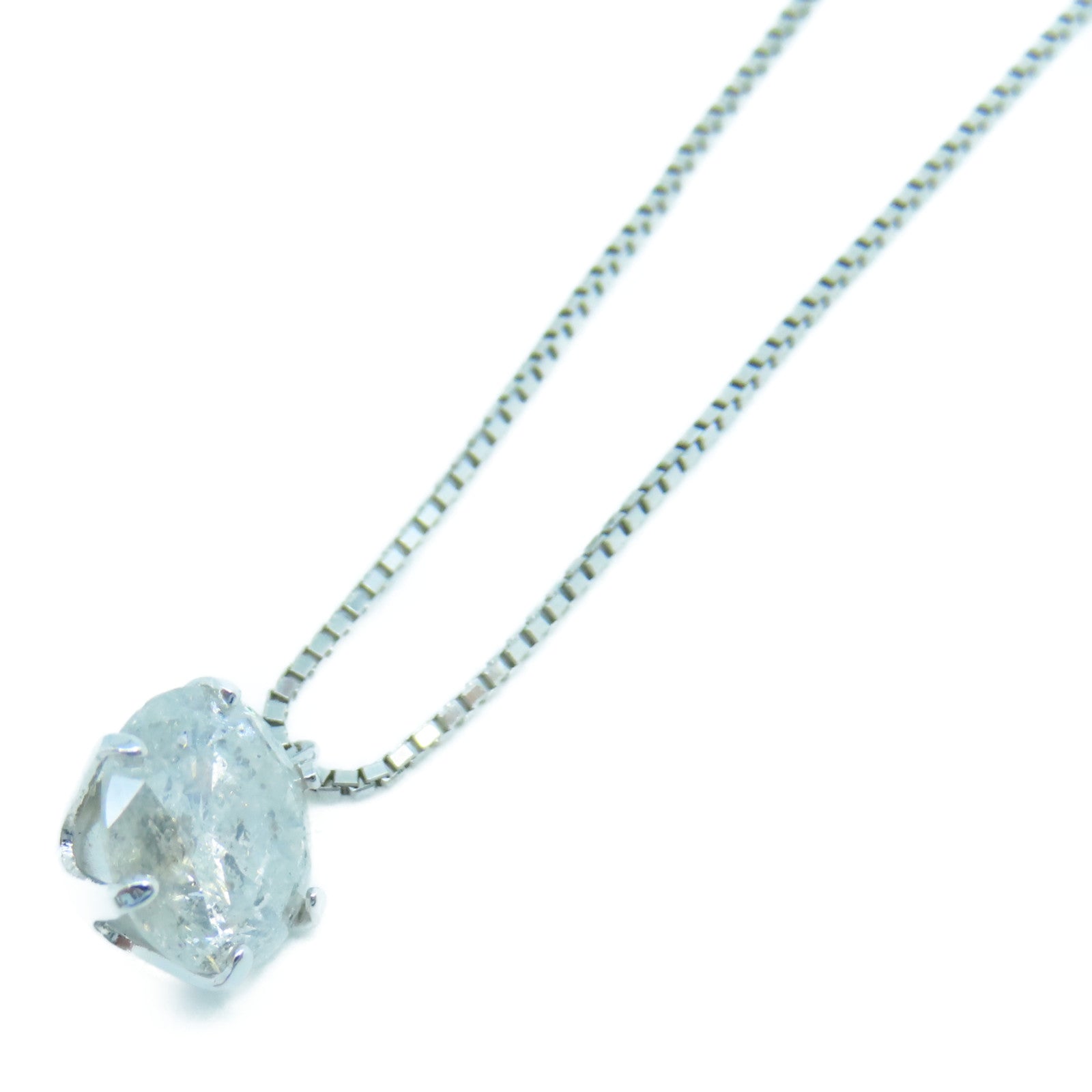 JEWELRY Platinum 900/850 Diamond Necklace 2.80g 1.30ct Diamond Necklace