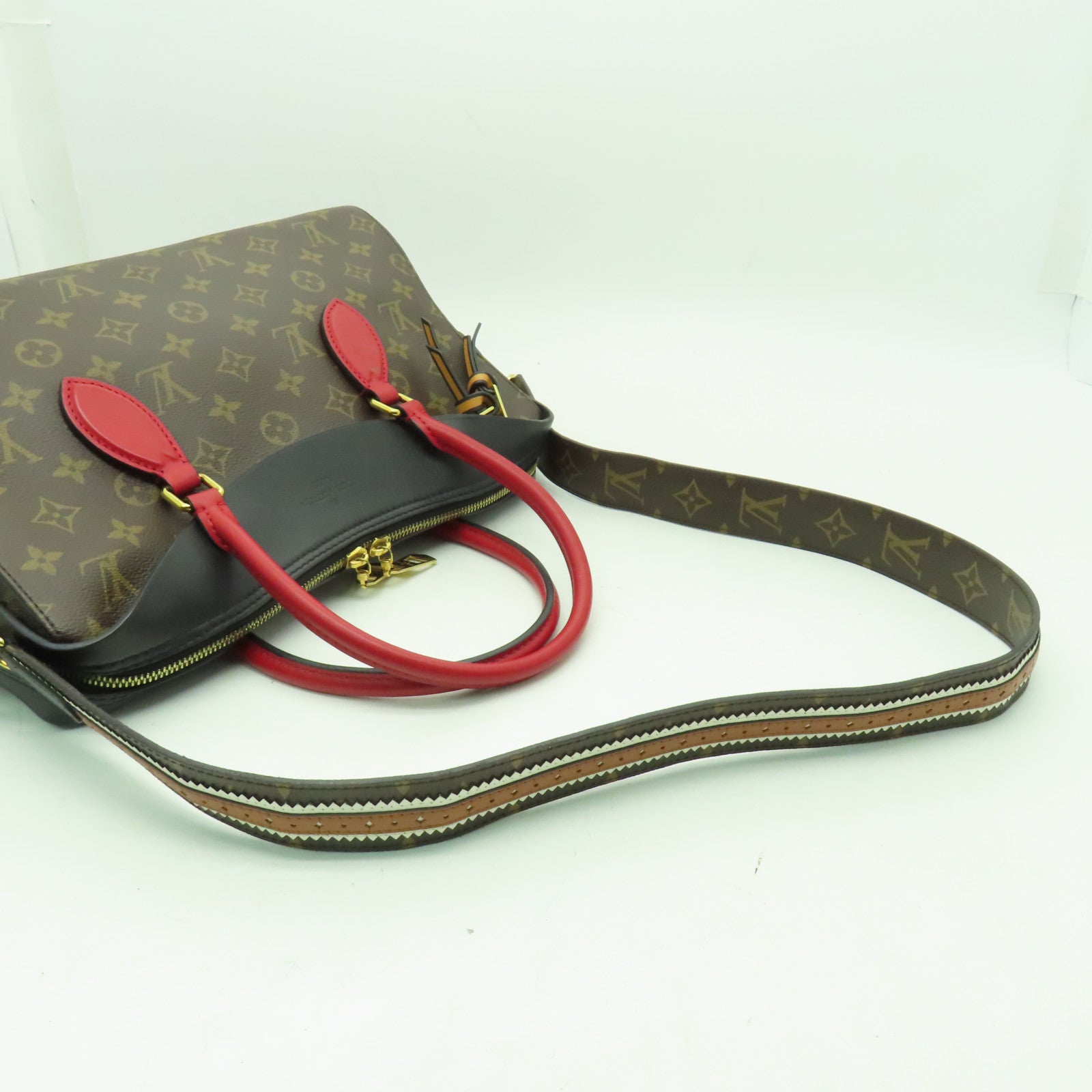 LOUIS VUITTON Monogram Tuileries金扣手挽肩背兩用袋棕色