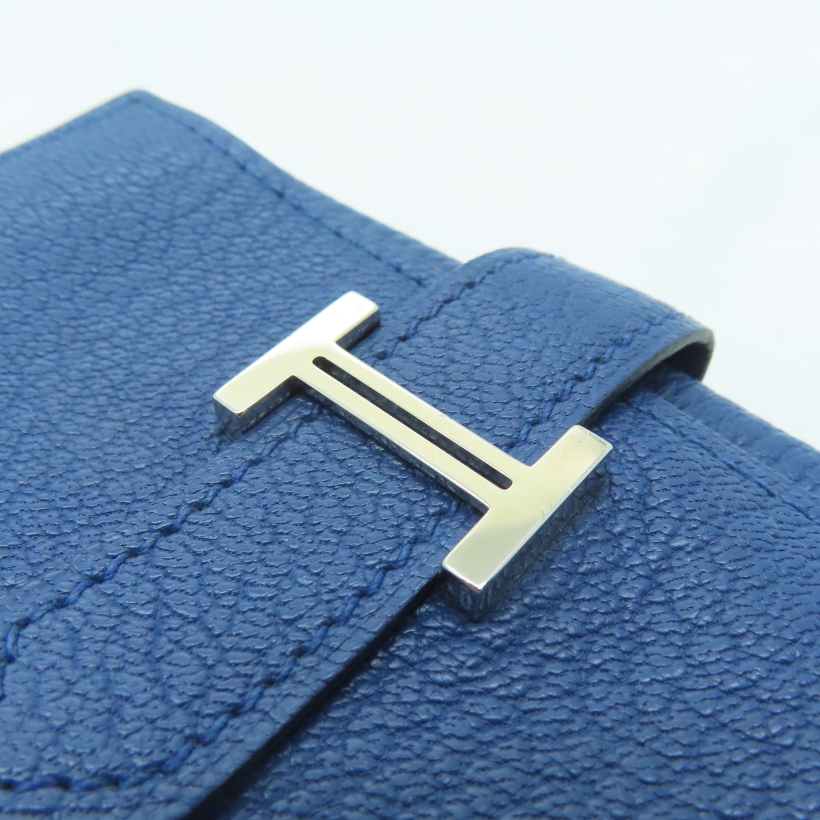 HERMES Epsom皮革key Case 4銀扣鎖匙包藍色