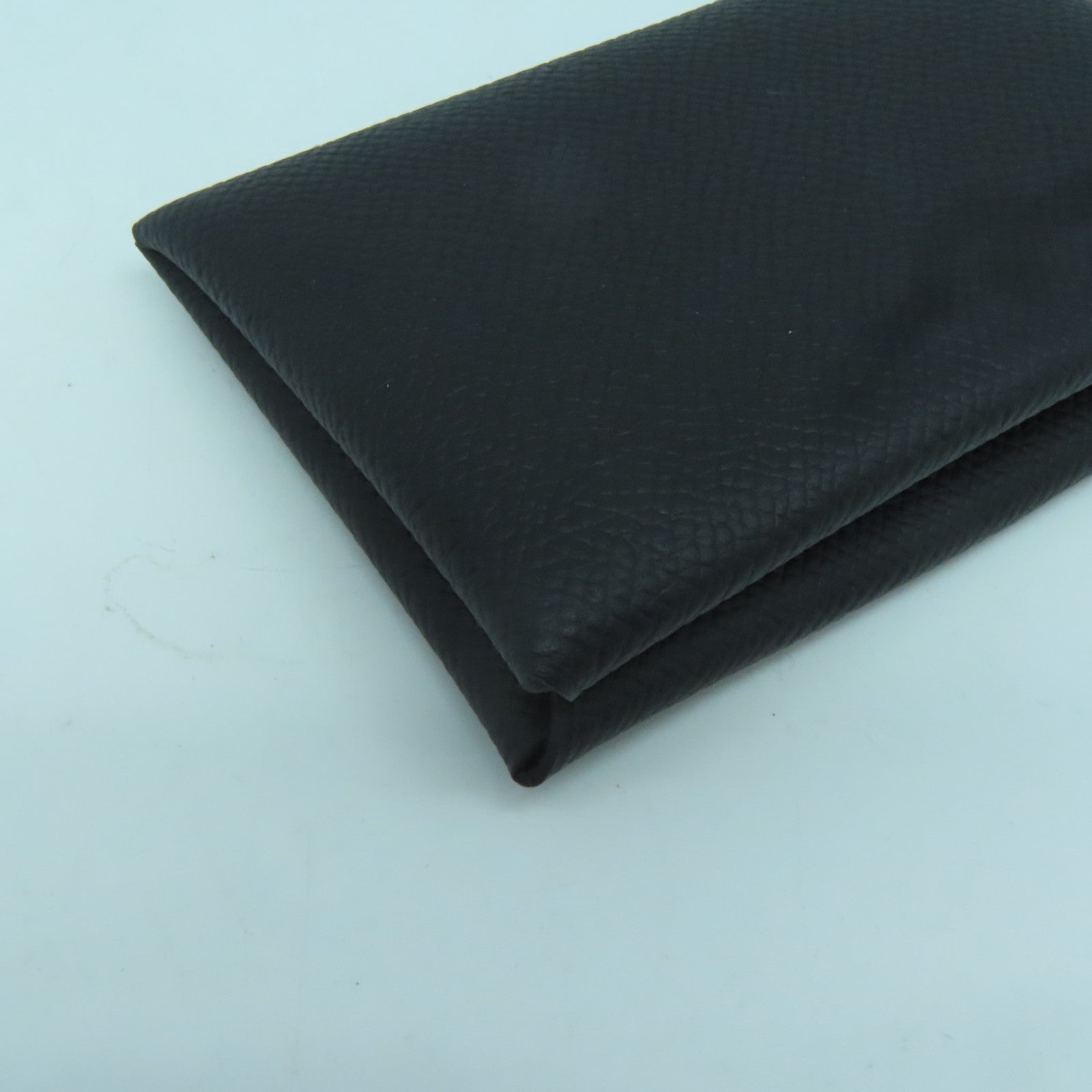 HERMES Epsom皮革Calvi銀扣卡片套Noir黑色