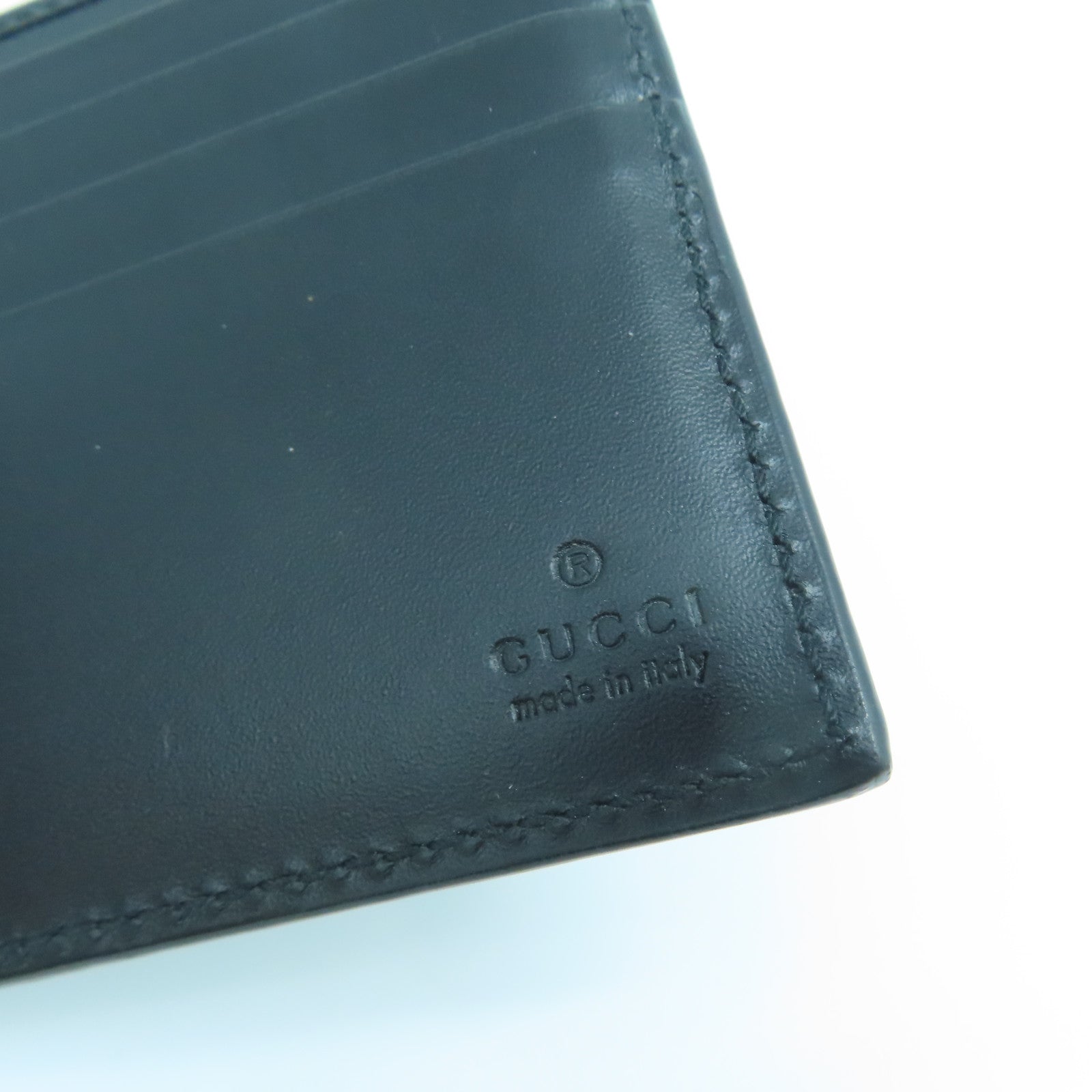 GUCCI 牛皮皮革Gucci Signature錢包黑色