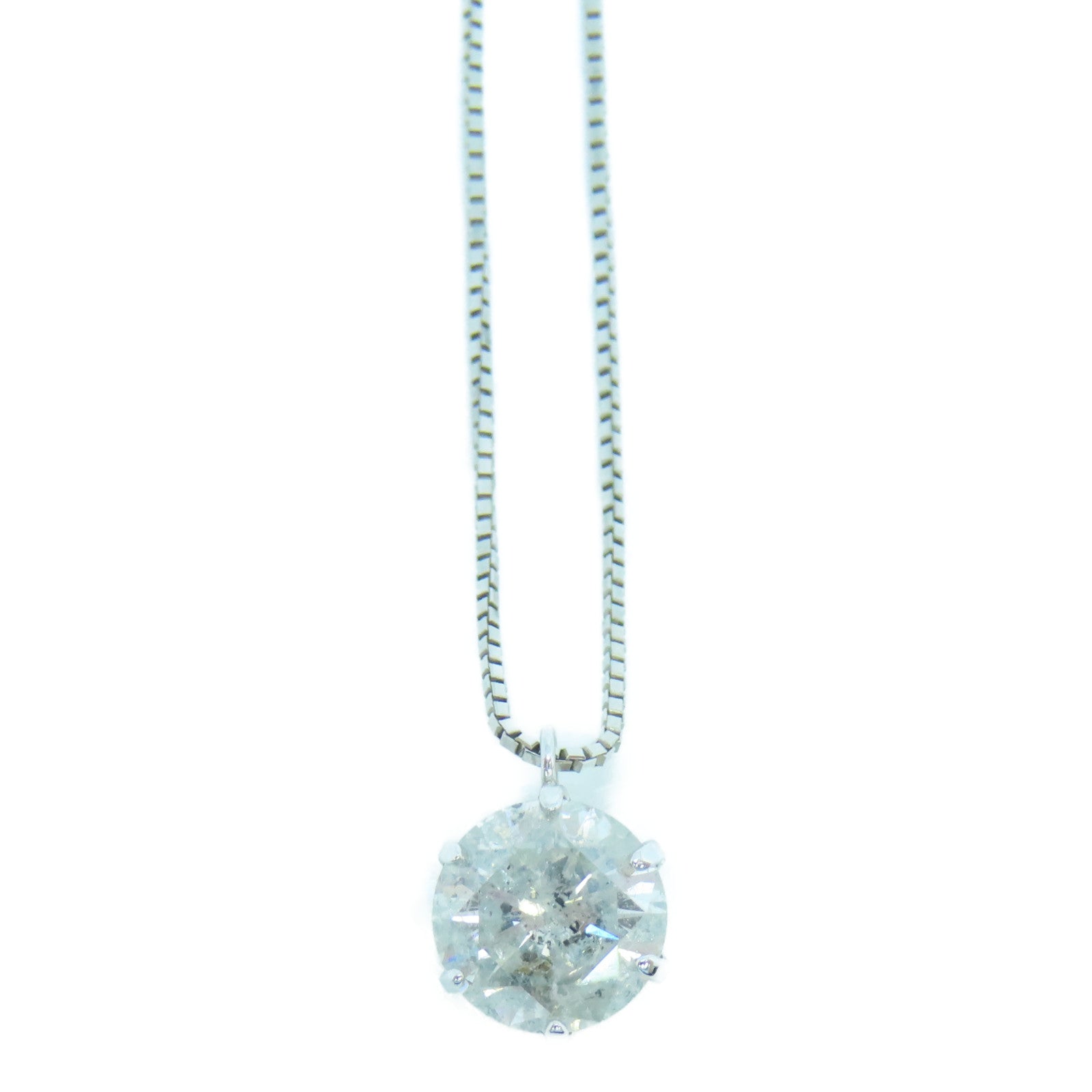 JEWELRY Platinum 900/850 Diamond Necklace 2.80g 1.30ct Diamond Necklace