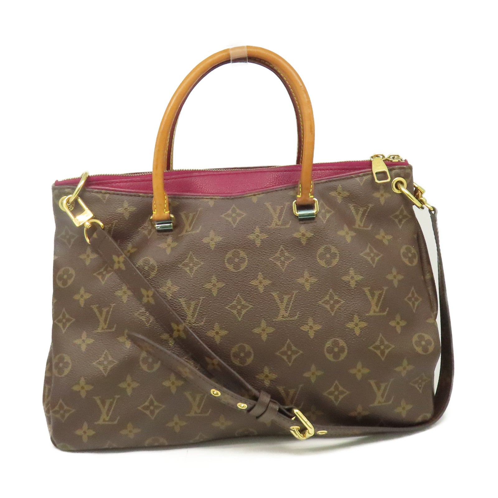 LOUIS VUITTON Monogram Pallas MM 2Way Shoulder Bag手挽肩背兩用袋啡色/酒紅色