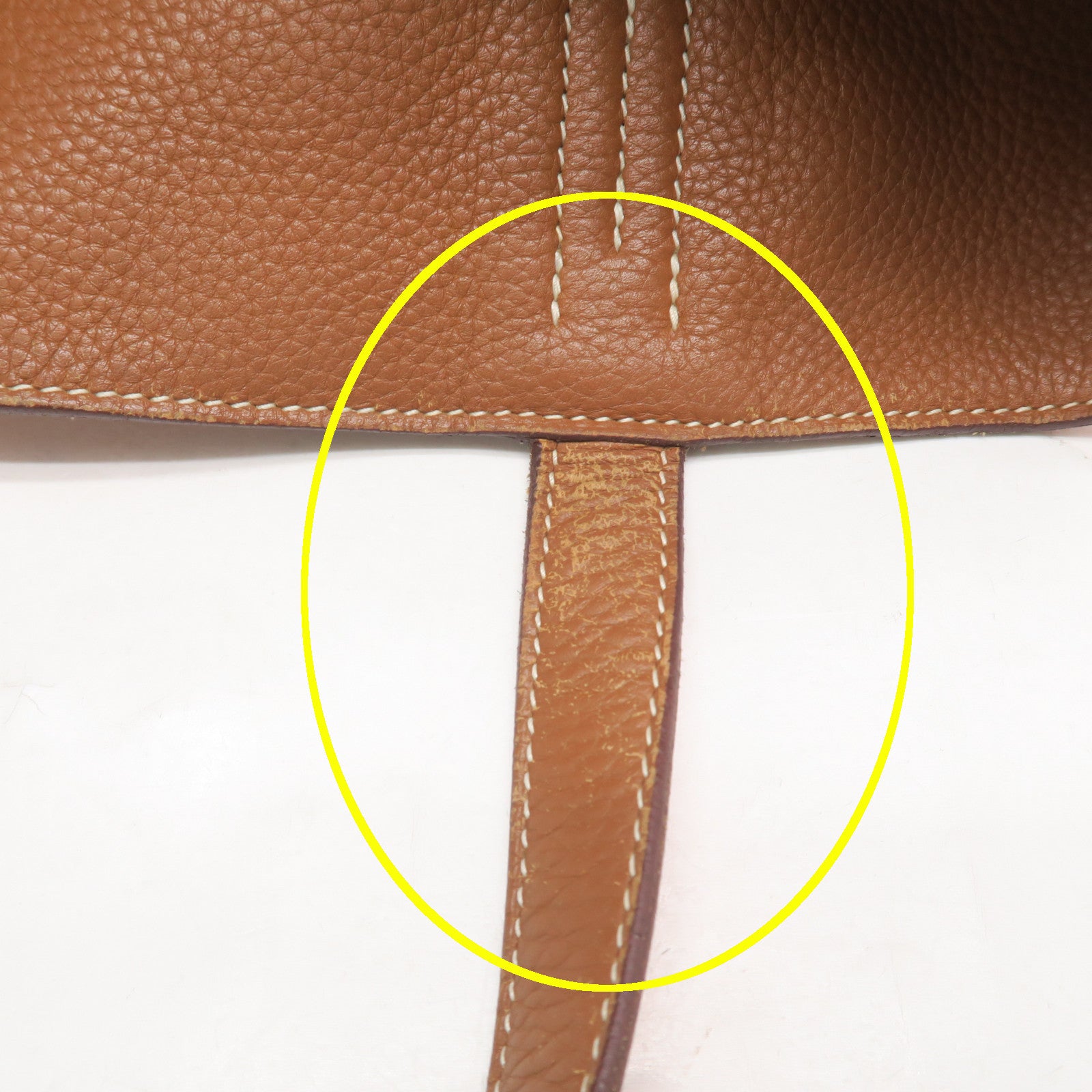 HERMES Clemence皮革Double Sens手挽袋啡色/橙色